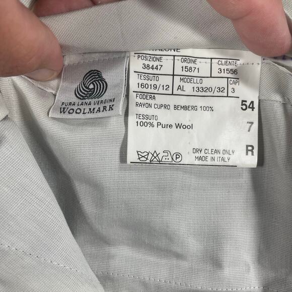 Canali Wool Dress Pants Men's 57R (35X27) Gray Window Pane Italian Made READ - Picture 6 of 13